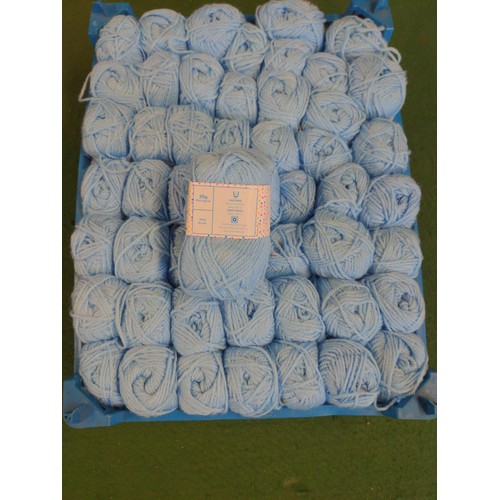 209 - Approx 50 x 25g balls of baby blue yarn