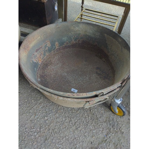 84 - Two large round galvanised tub/planters