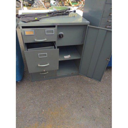 92 - Tower office cabinet with built in safe w76cm x 46cm x 85cm 