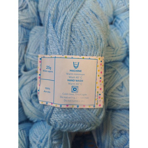 220 - Approx 50 x balls of 25g light blue yarn 