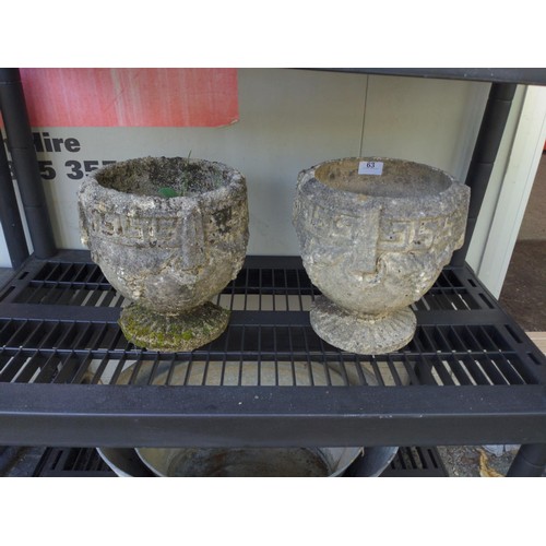 63 - Two concrete planters, 22 x 25cm