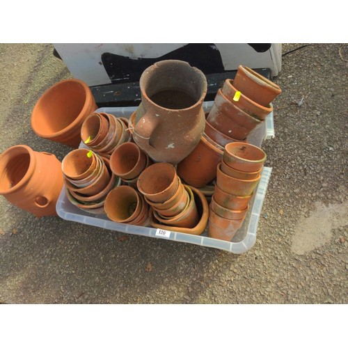 120 - Large quantity of terracotta pots inc. strawberry planter