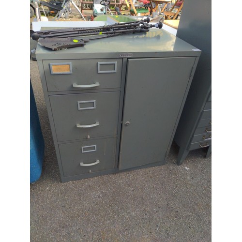 92 - Tower office cabinet with built in safe w76cm x 46cm x 85cm 