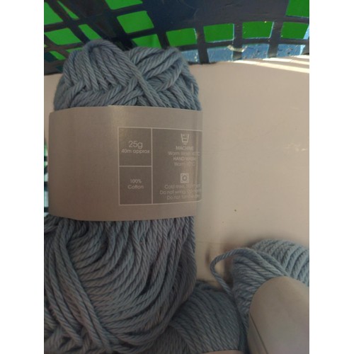 212 - Approx 30 x balls of yarn light blue