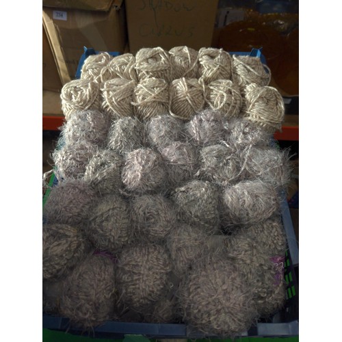 214 - Approx x 35 mixed greys and brown balls of yarn