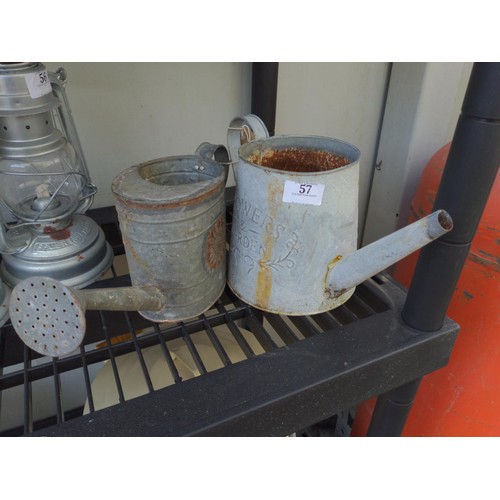 57 - Two small galvanised watering cans