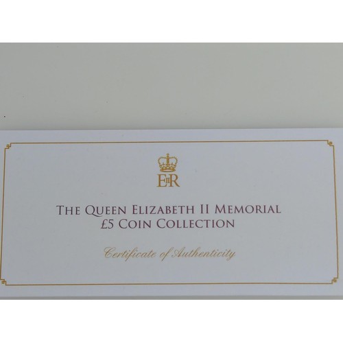 532 - Jubilee Mint The Queen Elizabeth II &pound;5 Coin Collection, issued Tristan da Cunha, including thr... 