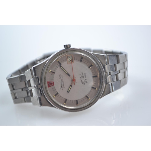 31 - Omega Electronic Constellation Chronometer, f300 Hz gents wristwatch, circa 1970's, on steel strap, ... 