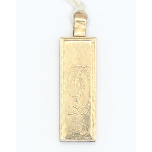 61 - 9ct gold ingot hallmarked Birmingham. 1.90g.