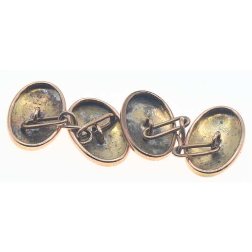 86 - Pair of 9ct gold monogrammed cufflinks, 3.84 grams