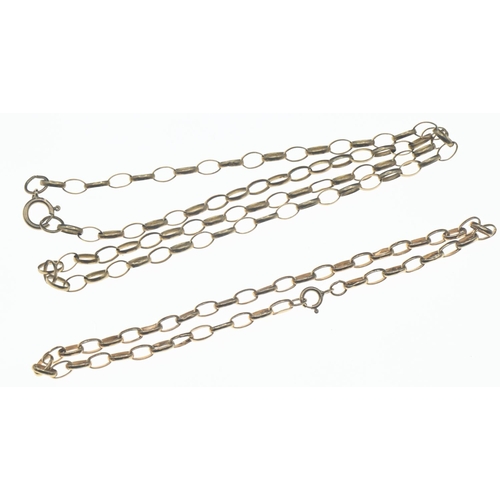 91 - 9ct gold short chain and matching bracelet, chain circumference 34cm, bracelet 18cm, gross weight 3.... 