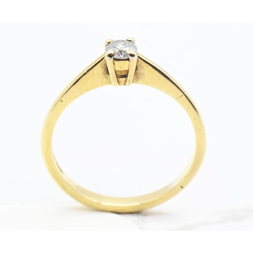 93 - 18ct gold and diamond solitaire ring. Marked .20 carat. gross weight 2.41g Size L/M.