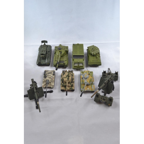 371 - Collection of military vehicles Inc Dinky & Corgi, Dinky Chieftain tank 155mm mobile gun, Dinky ... 