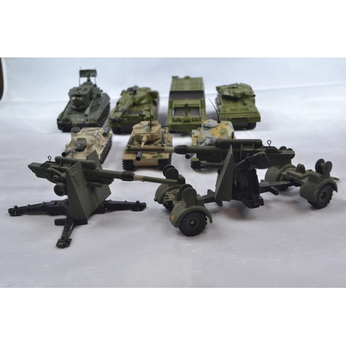 371 - Collection of military vehicles Inc Dinky & Corgi, Dinky Chieftain tank 155mm mobile gun, Dinky ... 