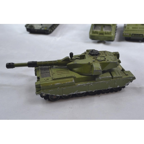 371 - Collection of military vehicles Inc Dinky & Corgi, Dinky Chieftain tank 155mm mobile gun, Dinky ... 