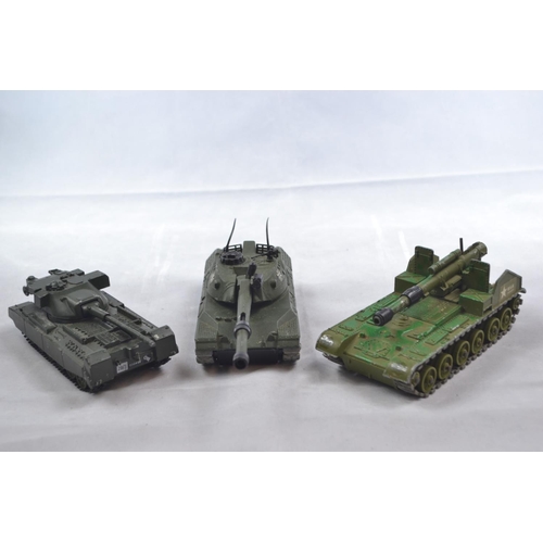 372 - Collection of military toy vehicles Inc. Corgi & Dinky Tanks, planes, guns + other vehicles