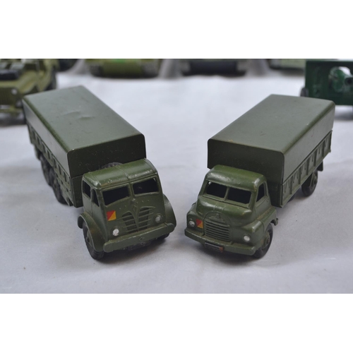 372 - Collection of military toy vehicles Inc. Corgi & Dinky Tanks, planes, guns + other vehicles