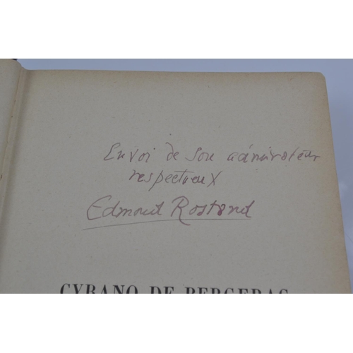 472 - Cyrano De Bergerac,1898 copy, signed Edmond Rostand. 'en voi de sou (???) respectueux' Edmond Rostan... 