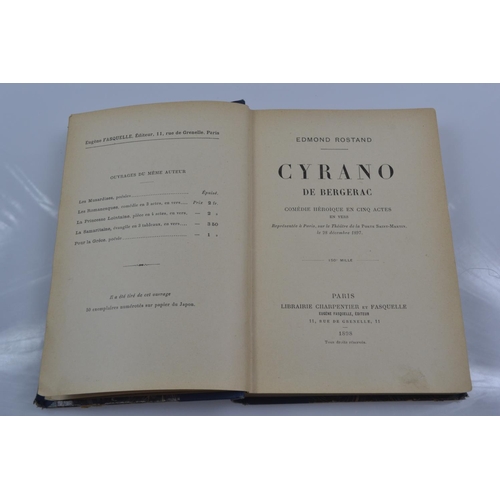 472 - Cyrano De Bergerac,1898 copy, signed Edmond Rostand. 'en voi de sou (???) respectueux' Edmond Rostan... 