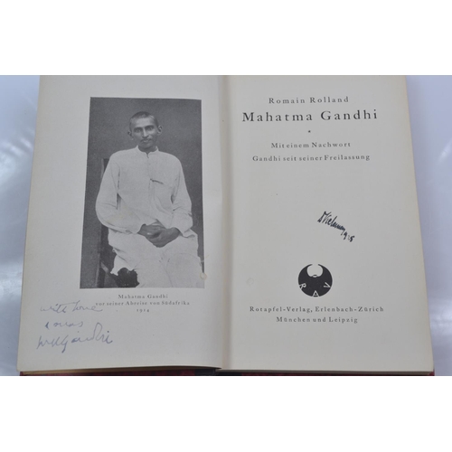 474 - Signed, Mahatma Gandhi book (German). 'Romain Rolland- Mahatma Gandhi', pub. Rotapfel-Verlag, 1923. ... 