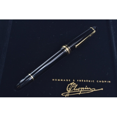 477 - Mont Blanc fountain pen, Homage A Frederic Chopin, with service guide, boxed. In new and unused cond... 