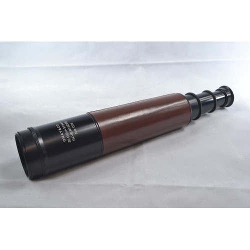 481 - Gray & Co Inverness 3-draw lightweight stalking telescope, no. 1374, with leather carry case, or... 