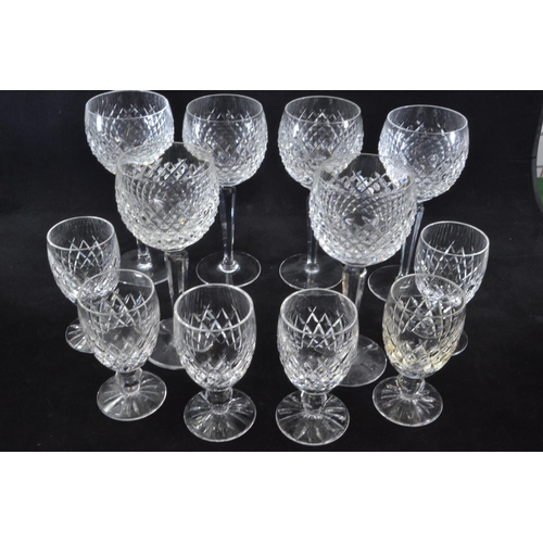 435 - Waterford crystal glasses; six wine glasses and six sherry