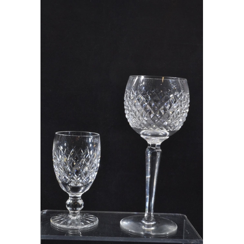 435 - Waterford crystal glasses; six wine glasses and six sherry