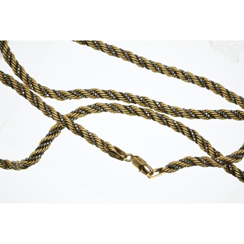 213 - 18ct gold rope twist necklace. 600mm circumference. Gross weight 20g