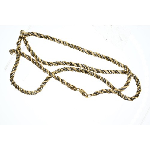 213 - 18ct gold rope twist necklace. 600mm circumference. Gross weight 20g