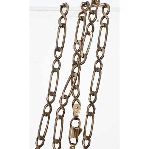 69 - 9ct gold Figaro chain, circumference 56cm, 10.53 grams