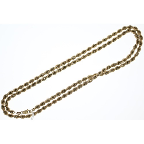 70 - 9ct gold rope twist necklace, circumference 70cm, 39.27 grams