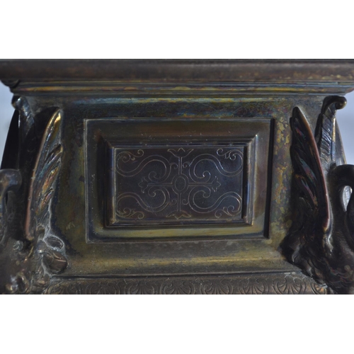 463 - Elkington & Co. ornate plated casket with classical style relief. 29cm wide x 12cm deep x 9cm hi... 