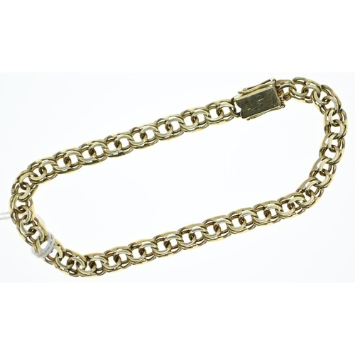 189 - 14ct gold curb link bracelet. Circumference 200mm. 17.6g