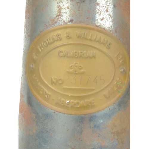 464 - Thomas & Williams Cambrian No:231745 brass minors lamp H26cm