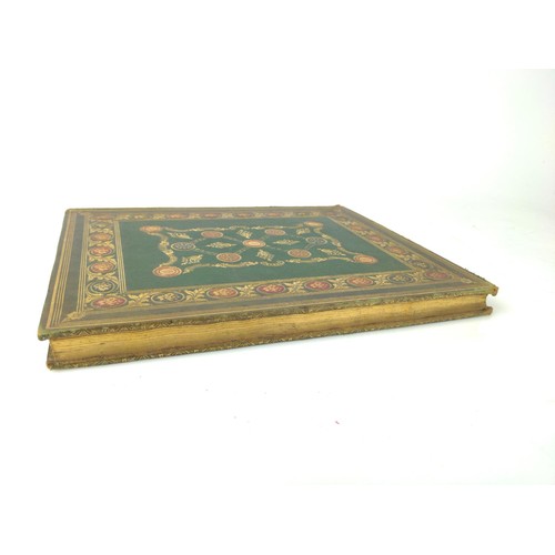 473 - Victorian leather bound album containing sketches, watercolour paintings and poems, mostly dating to... 