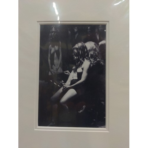 428 - Three mounted photographs featuring Robert Lenkiewicz with his muse/model. Dimensions 43 x 37.5 cm