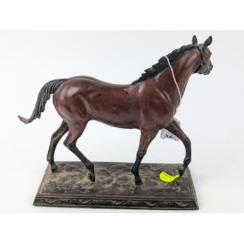 487 - 'Poised For Glory' signed Bronze figure of a horse for Franklin Mint, 1992, by Dr. Robert Taylor, L2... 