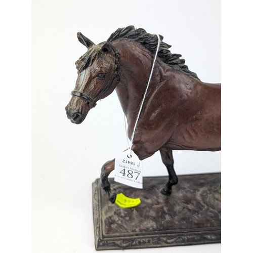 487 - 'Poised For Glory' signed Bronze figure of a horse for Franklin Mint, 1992, by Dr. Robert Taylor, L2... 