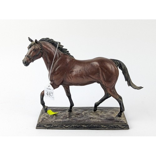 487 - 'Poised For Glory' signed Bronze figure of a horse for Franklin Mint, 1992, by Dr. Robert Taylor, L2... 