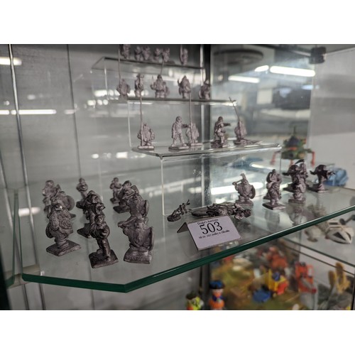 503 - Collection of unpainted fantasy figures.