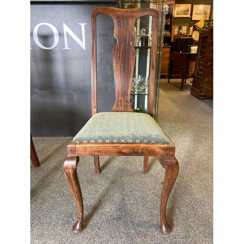 507 - Thirteen mahogany dining chairs, matching upholstery but not all chairs exactly the same. Set up in ... 