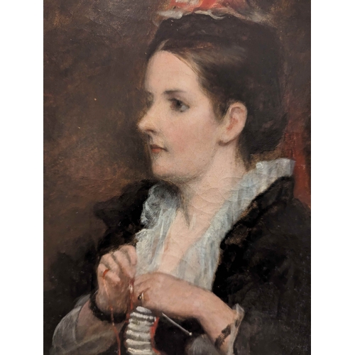 420A - C19 English school, oil on canvas portrait of Catherine Marianna George (Benyon) No visible signatur... 