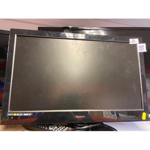 55 - Two TV’s on stands, Technika 21” HD ready with remote and one Panasonic TV 24” wit... 