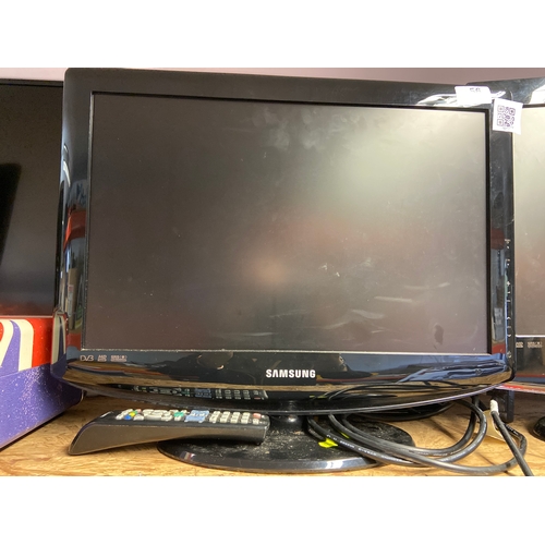 56 - Two Samsung TV’s, one 21.5” and one 19” both HD ready with remote controls.