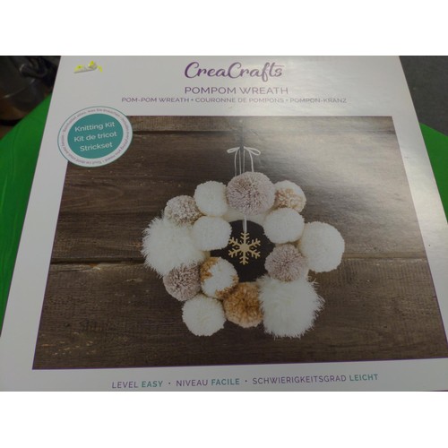 132 - Three packs of creative crafts Pom Pom wreath.