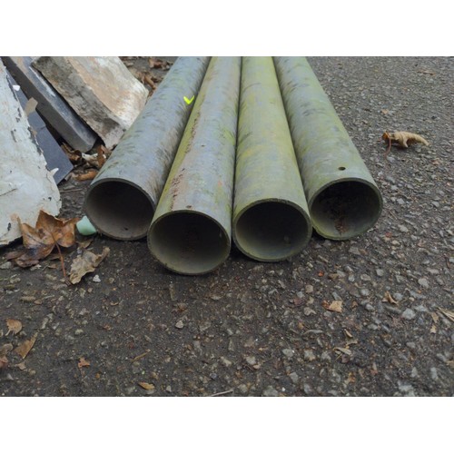 219A - Four galvanised steel props L 350cm approx Dia 8 cm 