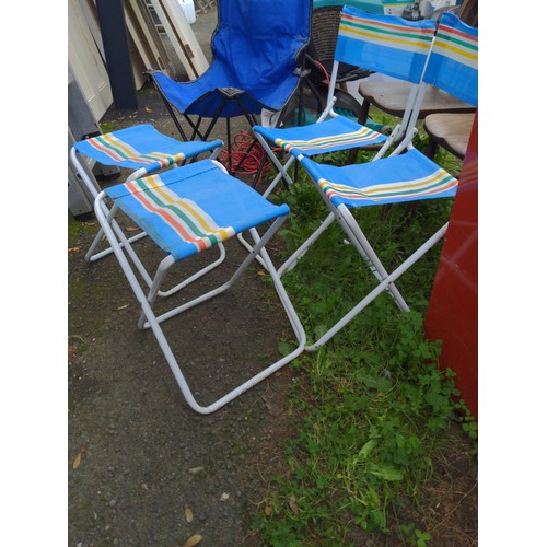 381 - Childrens garden chairs and footstools x 5 pieces.