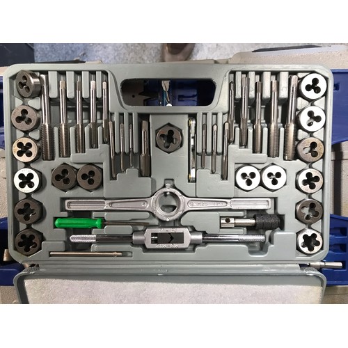 160 - Large Draper socket set in case plus Roebuck 16 piece spanner set, tap and die set plus blue case of... 