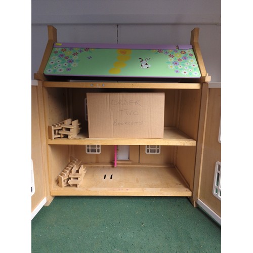 198 - Modern style dolls house by Tidlo with two storey set up and front/back windows/doors. Includes box ... 